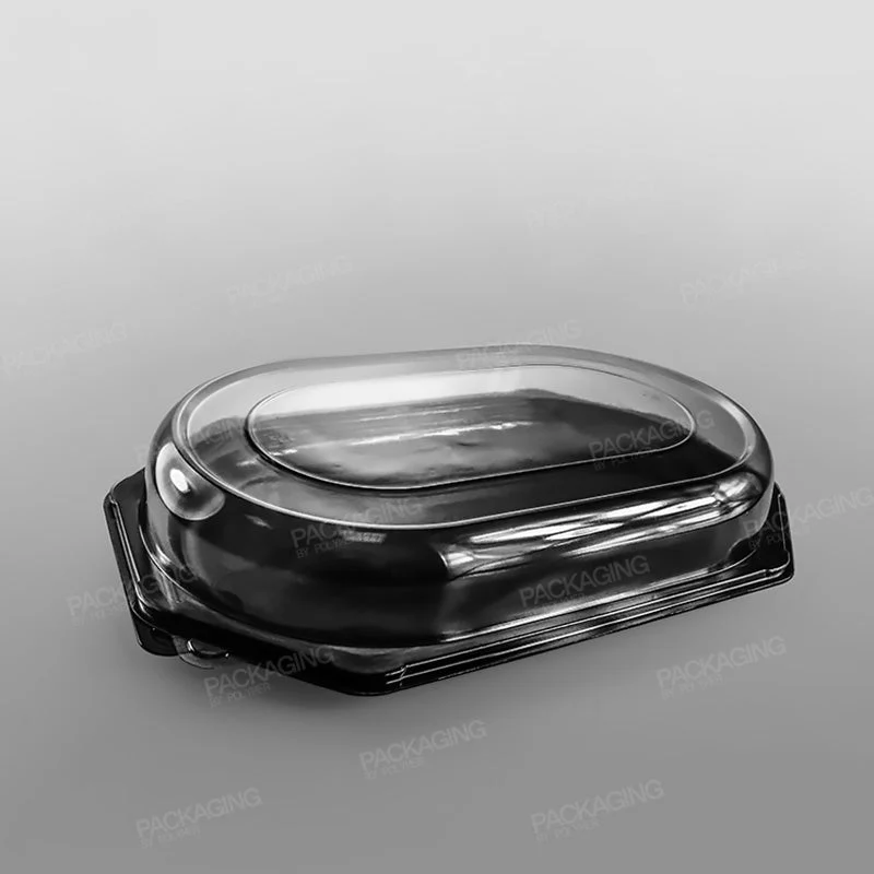 Clear Domed Lid For Octagonal Black Plastic Platter Base - Image 5